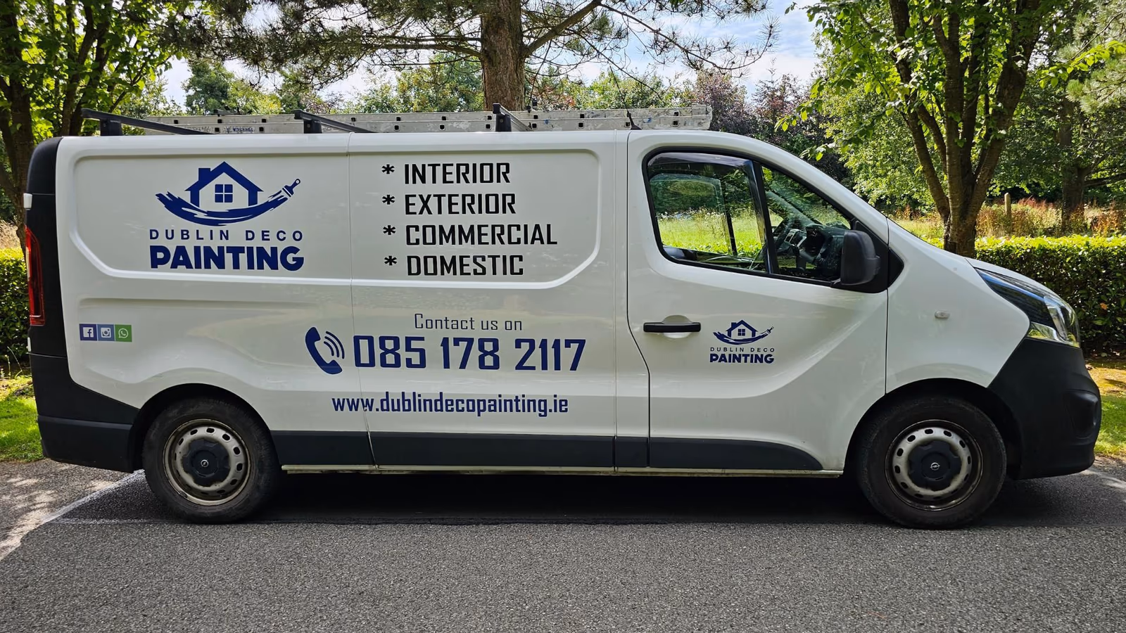 The Dublin Deco Painting company van, branded for interior, exterior, commercial and domestic painting across Dublin