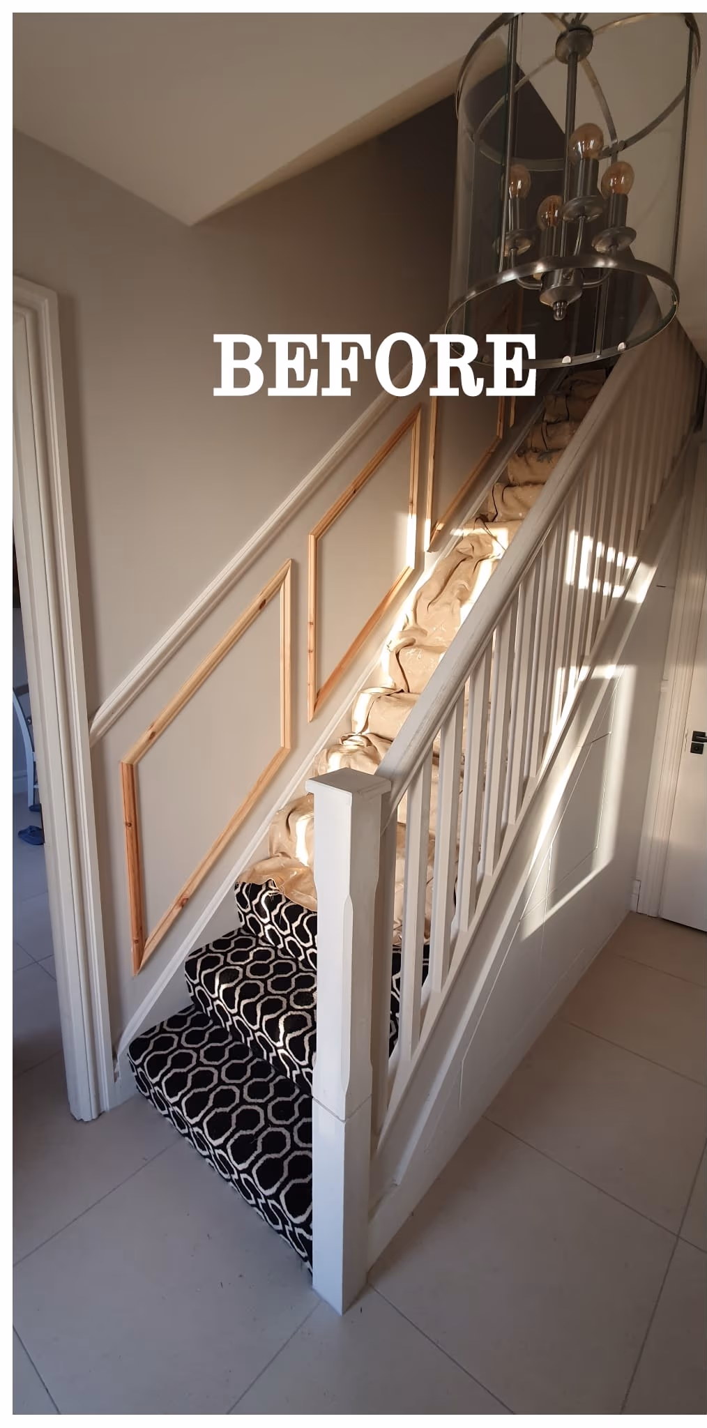 Hall, stairs and landing repainted with panelled wainscoting in Dublin — image 2 of 2