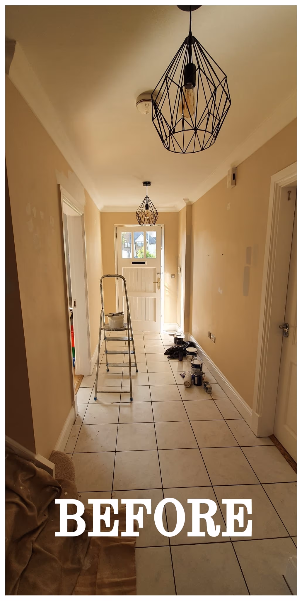 Entrance hallway repainted in grey with white woodwork in Dublin — image 2 of 2