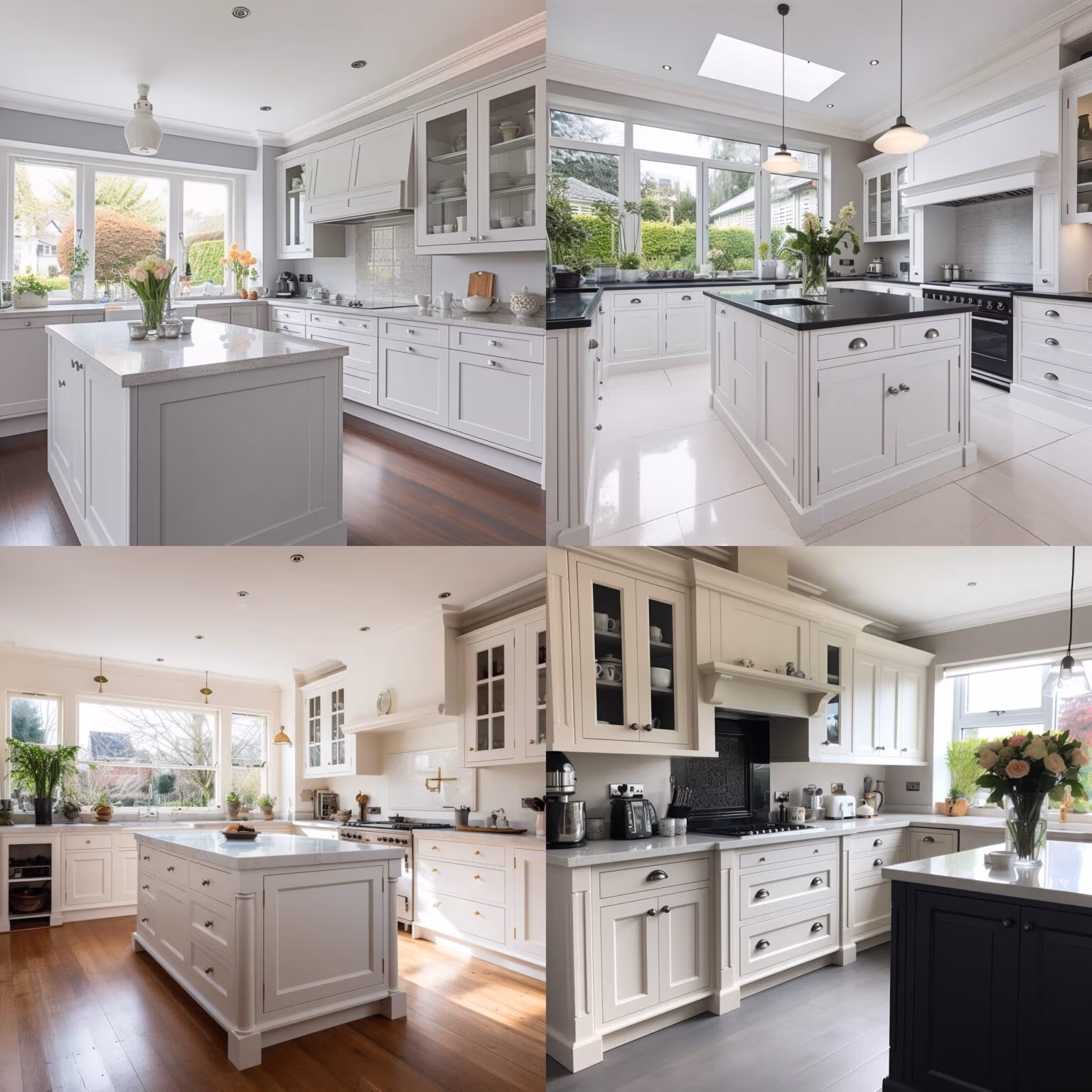 Freshly painted white kitchen cabinets sprayed by Dublin Deco Painting